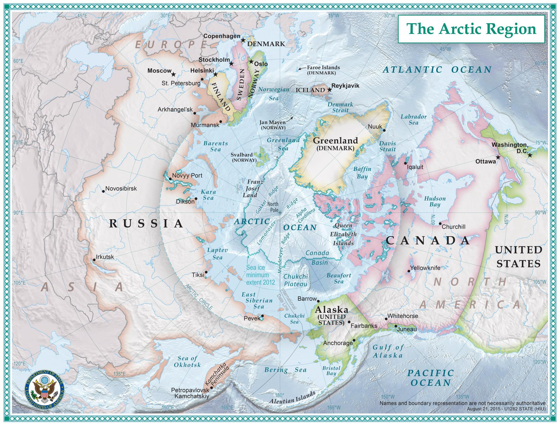 Map of the Arctic Region.