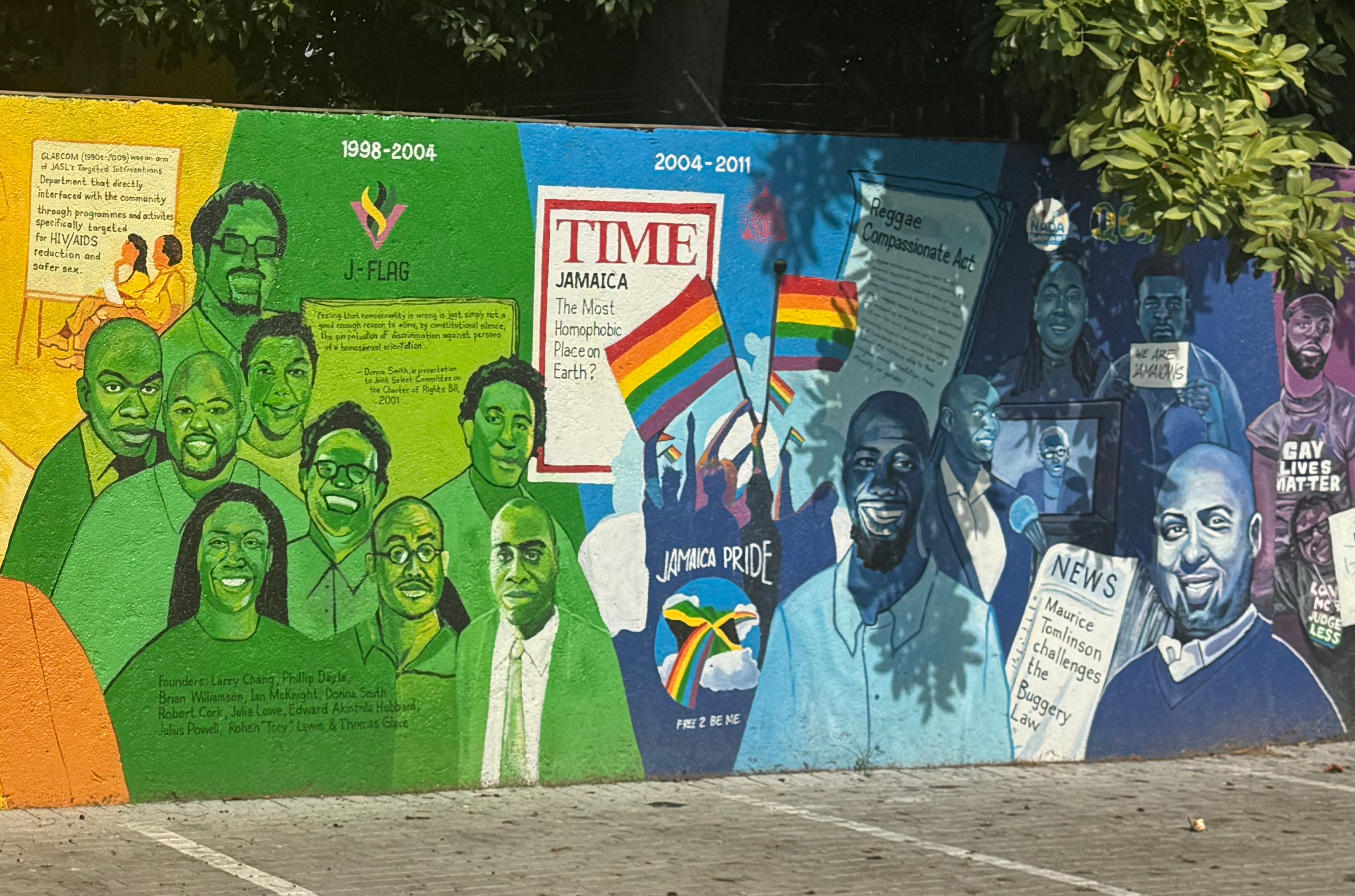 Mural of gay pride history timeline.
