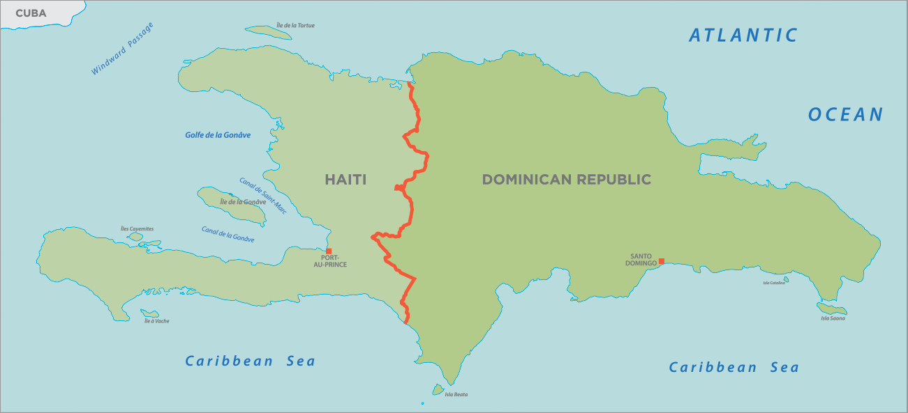 Map of Haiti and Dominican Republic