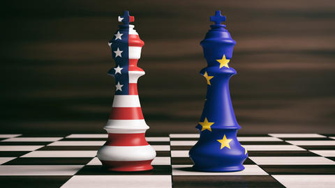 Image of US and EU chess pieces on a board