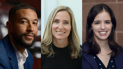 Headshots of all three panelists on this podcast episode