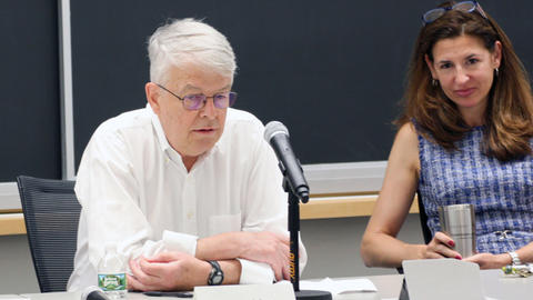 Image of Tim Colton and Melani Cammett at the orientation panel