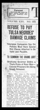 Newspaper clipping of article titled 