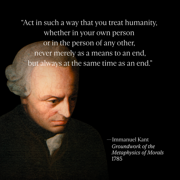 Immanuel Kant quotation written on an old-fashioned illustration of a man deep in thought, set against a dark background.