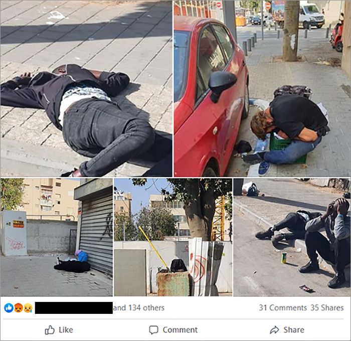 Collage of different screenshots showing people lying in the street after violent acts.