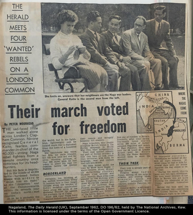 Image of old newspaper clipping about Naga nationalists