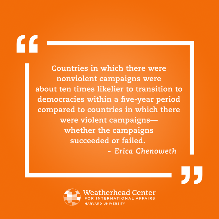 Erica Chenoweth quotation on nonviolent campaigns