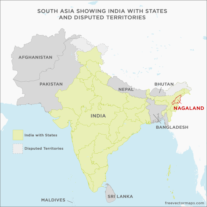 India map of states and disputed territories