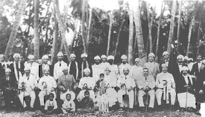 Old black and white photograph of a group of Justice Party leaders taken in the 1920s.