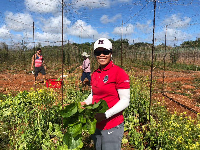 Image of Kristin Oberiano harvesting for GSC