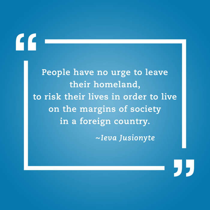 Quotation about border crosser dangers from Ieva Jusionyte